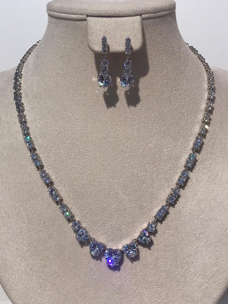 Zircon diamonds Necklace bling bling with zircon ears