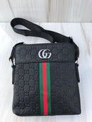 Gucci full black XL shoulder bag tricolore GG sign