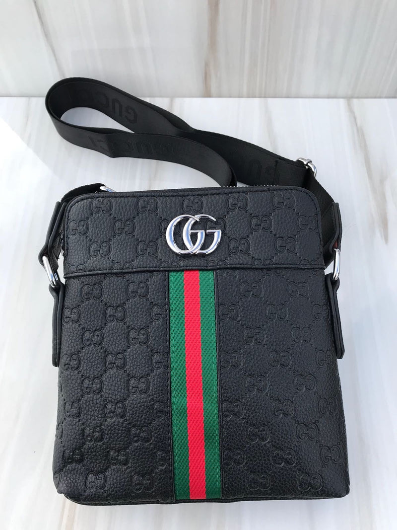 Gucci full black XL shoulder bag tricolore GG sign