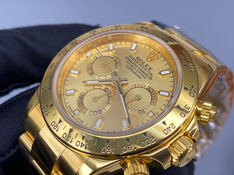 Best Replica 24 karat gold Rolex Daytona Full Gold Cosmograph 1:1 Doublete ETÁ