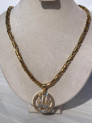 Full Standard Gold color With CIRCLE KING CROWN Necklaces