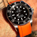 Rolex orange sea dweller with black strap