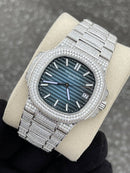 Best Replica Patek Philippe Nautilus Blue field Iced Out  5711 1:1 Doublete ETÁ