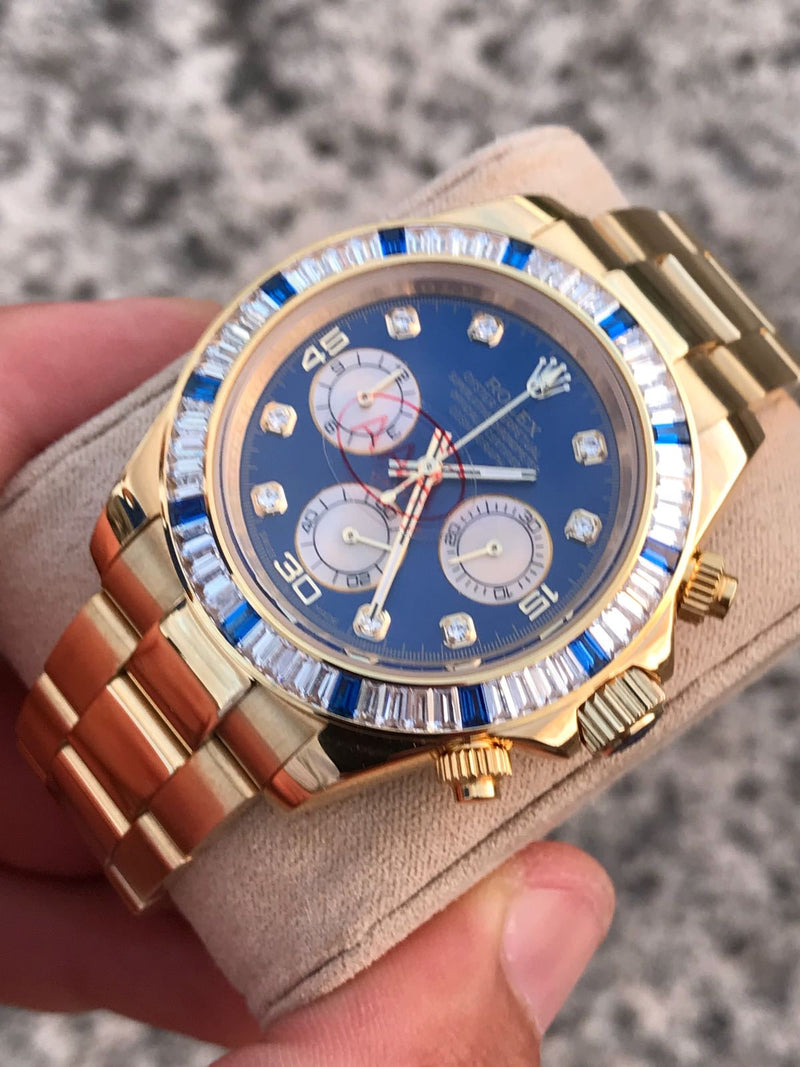 Best Replica Rolex Daytona gold with blue dial