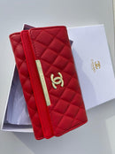 Chanel new trendy red leather model women’s wallet