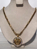Full Standard Gold color With CIRCLE KING CROWN Necklaces
