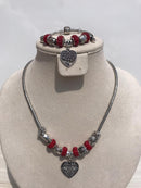 Full set of pandora, red mixed heart Necklace