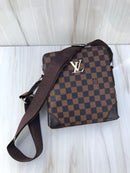 LV brown shoulder bag with big XL metallic sign