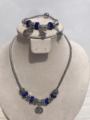 Full set of pandora, blue mixed queen Elisabeta Necklace